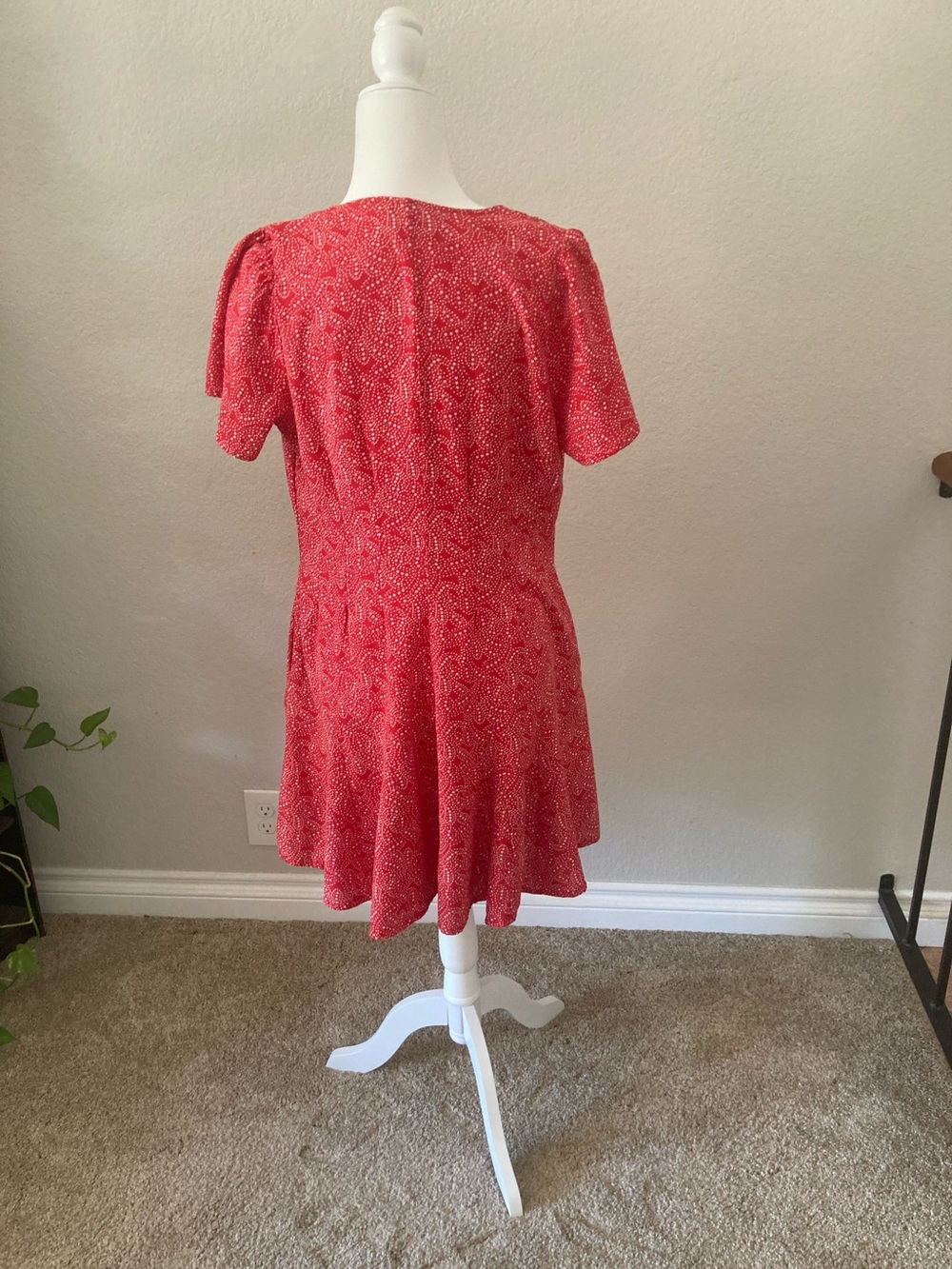 Universal Thread Red Paisley Button-Front Mini Dress - Picture 2 of 3